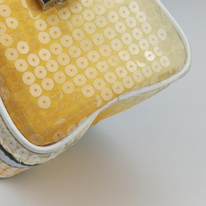 Pre-owned Fendi Zucchino Glitter Logo Yellow×Multicolour sequins 8BL071 handbag | stylenewstar