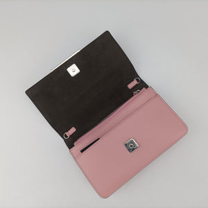 Pre-owned Fendi Monster Eyes Continental pink×Multicolour Leather 8M0346 shoulderbag | stylenewstar
