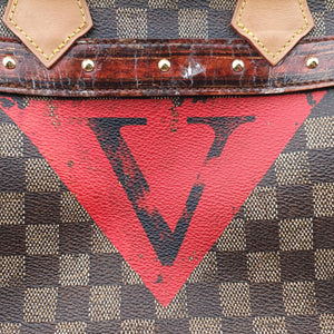 Pre-owned Louis Vuitton Time Trunk Speedy Bandouliere 25 Damier Ebene × Rouge Transformed Damier Canvas M52249 shoulderbag | stylenewstar