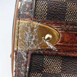Pre-owned Louis Vuitton Time Trunk Speedy Bandouliere 25 Damier Ebene × Rouge Transformed Damier Canvas M52249 shoulderbag | stylenewstar
