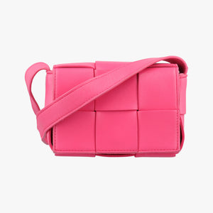 Pre-owned Bottega Veneta candy cassette Pink lambskin shoulderbag | stylenewstar