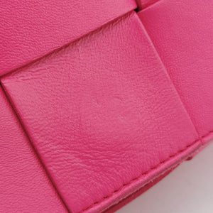 Pre-owned Bottega Veneta candy cassette Pink lambskin shoulderbag | stylenewstar
