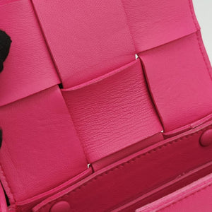 Pre-owned Bottega Veneta candy cassette Pink lambskin shoulderbag | stylenewstar