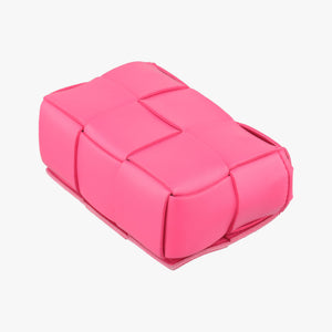 Pre-owned Bottega Veneta candy cassette Pink lambskin shoulderbag | stylenewstar