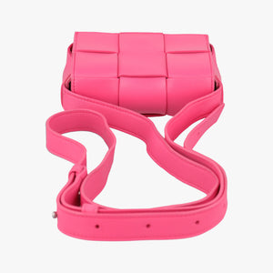 Pre-owned Bottega Veneta candy cassette Pink lambskin shoulderbag | stylenewstar