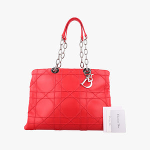 Pre-owned Christian Dior Lady Dior Cannage Soft Red Lambskin handbag | stylenewstar