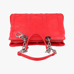 Pre-owned Christian Dior Lady Dior Cannage Soft Red Lambskin handbag | stylenewstar