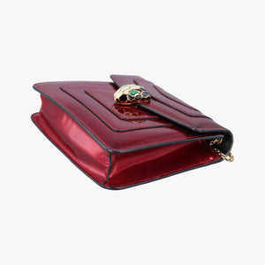 Pre-owned Bvlgari SERPENTI FOREVER Red Leather shoulderbag | stylenewstar