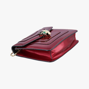 Pre-owned Bvlgari SERPENTI FOREVER Red Leather shoulderbag | stylenewstar