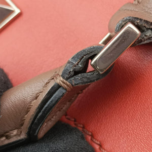 Pre-owned Valentino Rockstud Orange × Gray Leather shoulderbag | stylenewstar