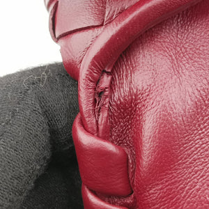 Pre-owned Bottega Veneta Intrecciato Olimpia Burgundy lambskin shoulderbag | stylenewstar