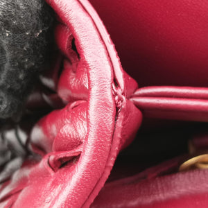 Pre-owned Bottega Veneta Intrecciato Olimpia Burgundy lambskin shoulderbag | stylenewstar