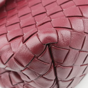Pre-owned Bottega Veneta Intrecciato Olimpia Burgundy lambskin shoulderbag | stylenewstar