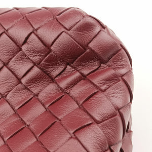 Pre-owned Bottega Veneta Intrecciato Olimpia Burgundy lambskin shoulderbag | stylenewstar