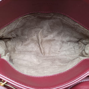 Pre-owned Bottega Veneta Intrecciato Olimpia Burgundy lambskin shoulderbag | stylenewstar