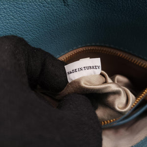 Pre-owned Miu Miu Push-Lock Flap Blue Leather shoulderbag | stylenewstar