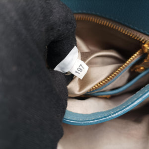 Pre-owned Miu Miu Push-Lock Flap Blue Leather shoulderbag | stylenewstar