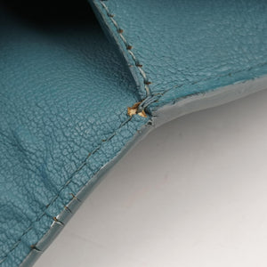Pre-owned Miu Miu Push-Lock Flap Blue Leather shoulderbag | stylenewstar