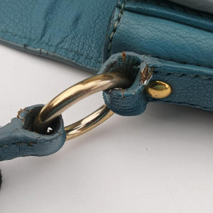 Pre-owned Miu Miu Push-Lock Flap Blue Leather shoulderbag | stylenewstar