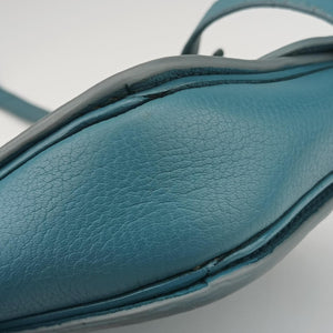 Pre-owned Miu Miu Push-Lock Flap Blue Leather shoulderbag | stylenewstar