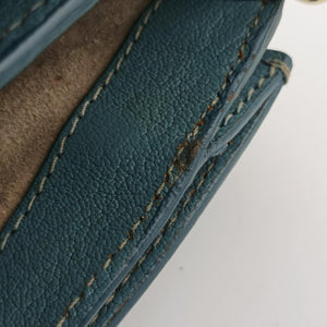 Pre-owned Miu Miu Push-Lock Flap Blue Leather shoulderbag | stylenewstar