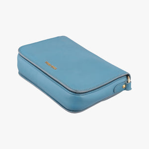 Pre-owned Miu Miu Push-Lock Flap Blue Leather shoulderbag | stylenewstar