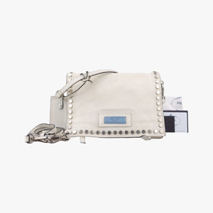 Vintage Prada Etiquette White Leather 1BD082 shoulderbag | stylenewstar