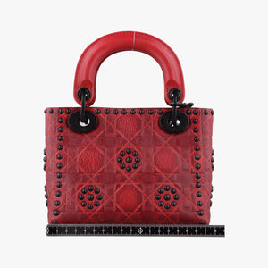 Pre-owned Christian Dior Lady Dior Red Leather shoulderbag | stylenewstar