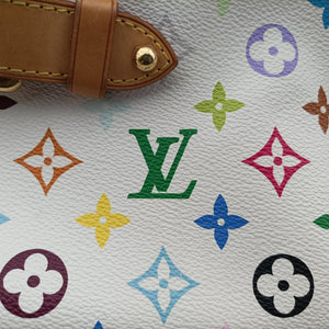 Pre-owned Louis Vuitton CLAUDIA white Monogram Multicolor M40193 handbag | stylenewstar