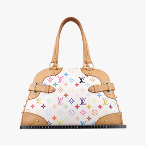 Pre-owned Louis Vuitton CLAUDIA white Monogram Multicolor M40193 handbag | stylenewstar