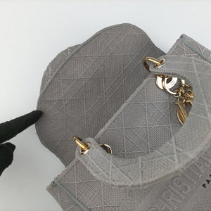 Vintage Christian Dior Lady Dior D-lite Grey Jacquard shoulderbag | stylenewstar
