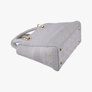 Vintage Christian Dior Lady Dior D-lite Grey Jacquard shoulderbag | stylenewstar