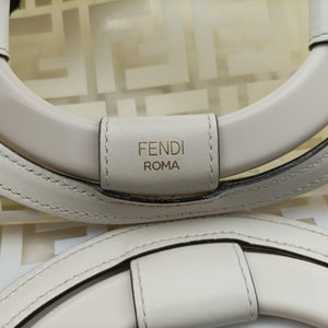Pre-owned Fendi Runaway Shopper White PVC coated canvas 8BH360 shoulderbag | stylenewstar