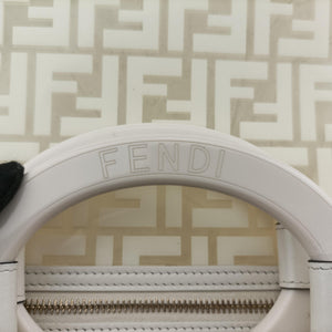 Pre-owned Fendi Runaway Shopper White PVC coated canvas 8BH360 shoulderbag | stylenewstar