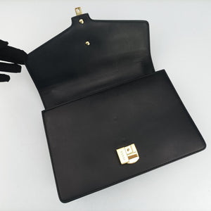 Pre-owned Gucci Sylvie Black×green×red Leather 421882 shoulderbag | stylenewstar
