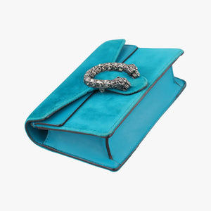 Pre-owned Gucci Dionysus Blue velour 476432 shoulderbag | stylenewstar