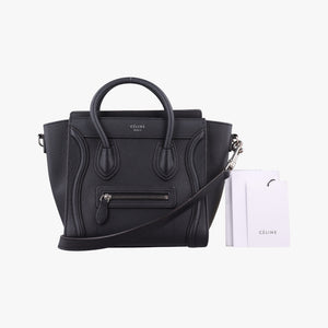 Vintage Celine Luggage nano Shopper Black Leather shoulderbag | stylenewstar