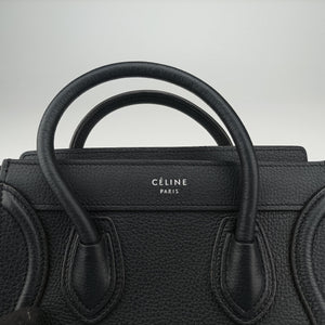 Vintage Celine Luggage nano Shopper Black Leather shoulderbag | stylenewstar