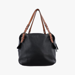 Pre-owned Bottega Veneta Cube soft bag Black x Brown Leather shoulderbag | stylenewstar