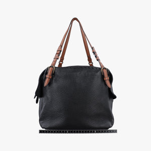 Pre-owned Bottega Veneta Cube soft bag Black x Brown Leather shoulderbag | stylenewstar