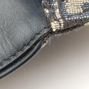 Pre-owned Christian Dior Saddle Navy×Gray Jacquard bum bag/waist bag | stylenewstar