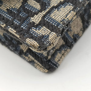 Pre-owned Christian Dior Saddle Navy×Gray Jacquard bum bag/waist bag | stylenewstar