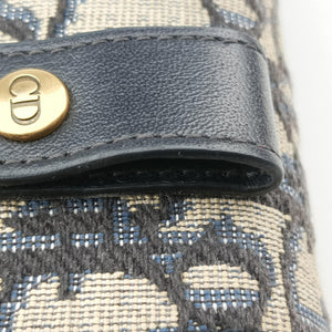 Pre-owned Christian Dior Saddle Navy×Gray Jacquard bum bag/waist bag | stylenewstar