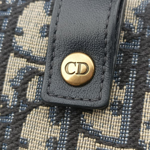 Pre-owned Christian Dior Saddle Navy×Gray Jacquard bum bag/waist bag | stylenewstar