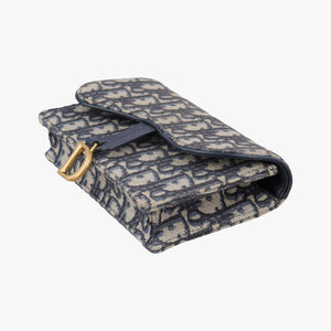 Pre-owned Christian Dior Saddle Navy×Gray Jacquard bum bag/waist bag | stylenewstar