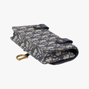 Pre-owned Christian Dior Saddle Navy×Gray Jacquard bum bag/waist bag | stylenewstar