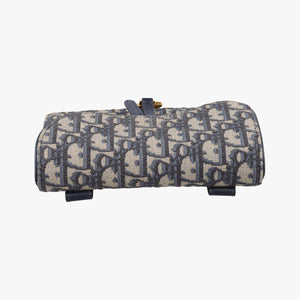 Pre-owned Christian Dior Saddle Navy×Gray Jacquard bum bag/waist bag | stylenewstar