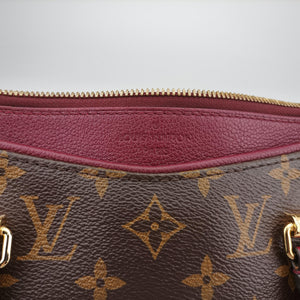 Pre-owned Louis Vuitton PALLAS Brown×RAISIN Monogram Canvas×calf leather M42810 shoulderbag | stylenewstar