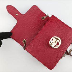 Pre-owned Gucci Interlocking G Red Leather 510304 shoulderbag | stylenewstar