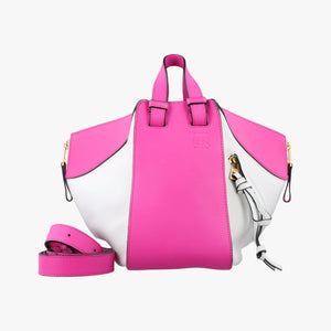 Pre-owned Loewe Hammock Rose×white Leather shoulderbag | stylenewstar